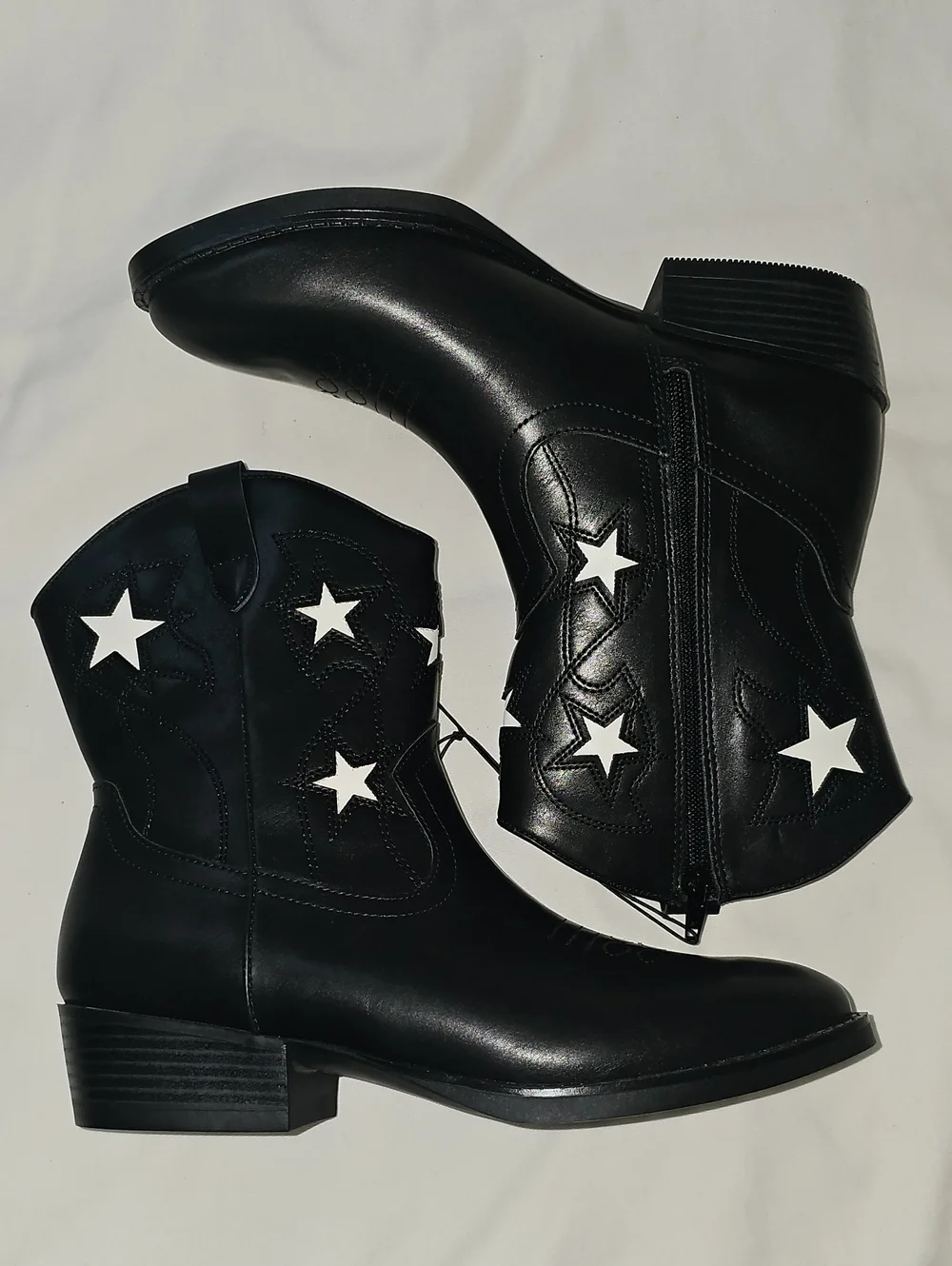 Wonder Nation Big Girls Size 6 Star Western Cowgirl Boots Black New